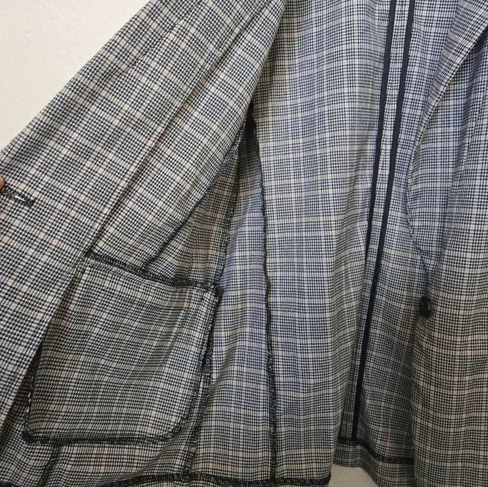 Plaid Long Blazer Jacket size XS - Picture 7 of 15